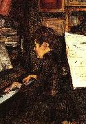 Henri de toulouse-lautrec Mlle Dihau au piano oil painting on canvas
